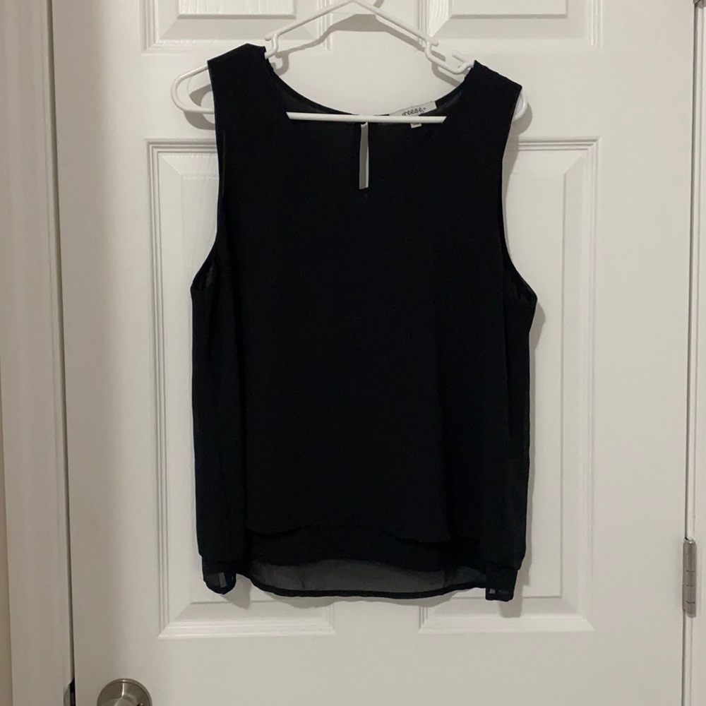 Reese Black Layered Sleeveless Top
